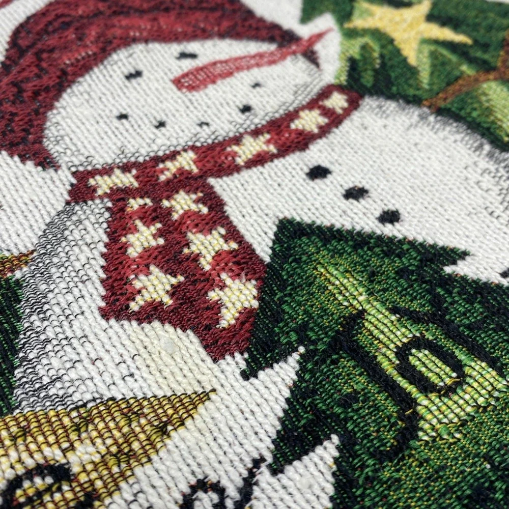 Vintage Christmas Snowman Tapestry Placemats 18x11.5